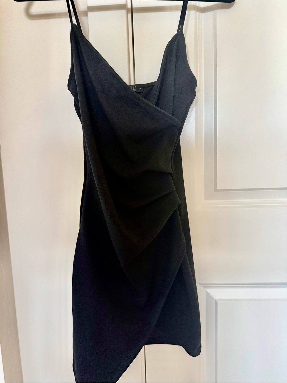 Joe & Elle Black Draped Mini Slip Dress